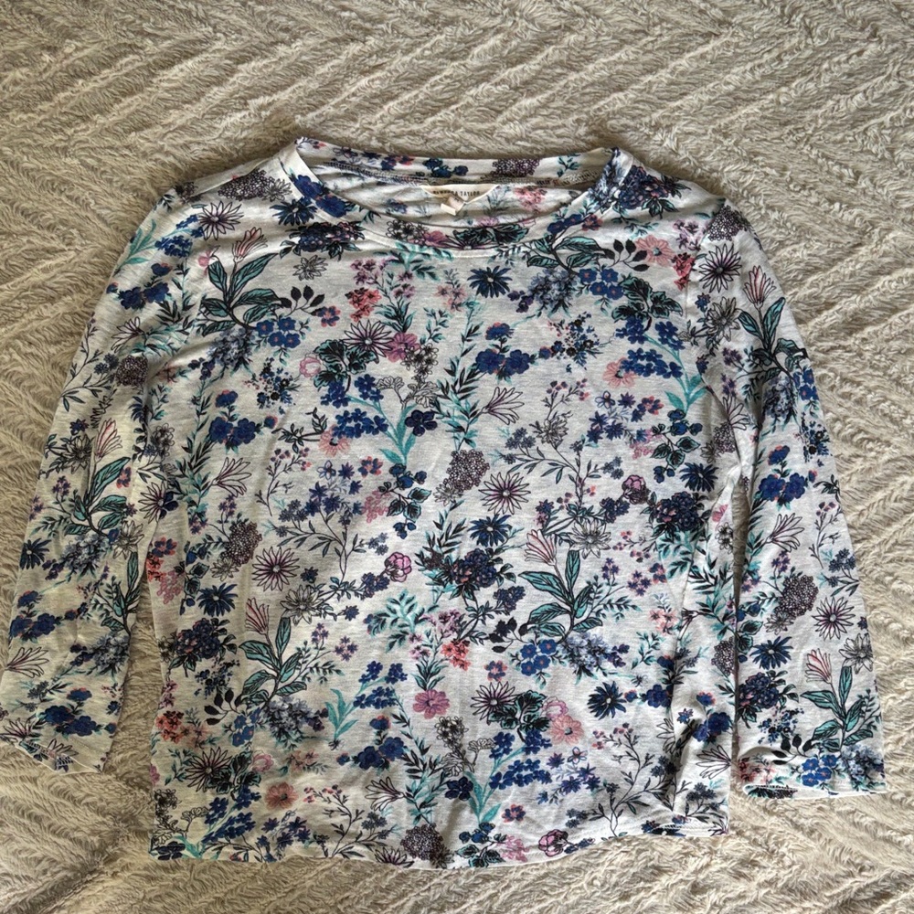 Rebecca Taylor Floral Long Sleeve Top M